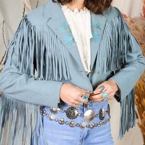 The Hippie Shake Faux Suede Cropped Jacket, Size 10